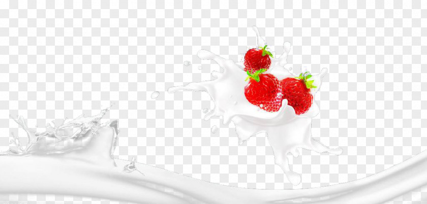 Strawberry Milk Splash Wallpaper PNG