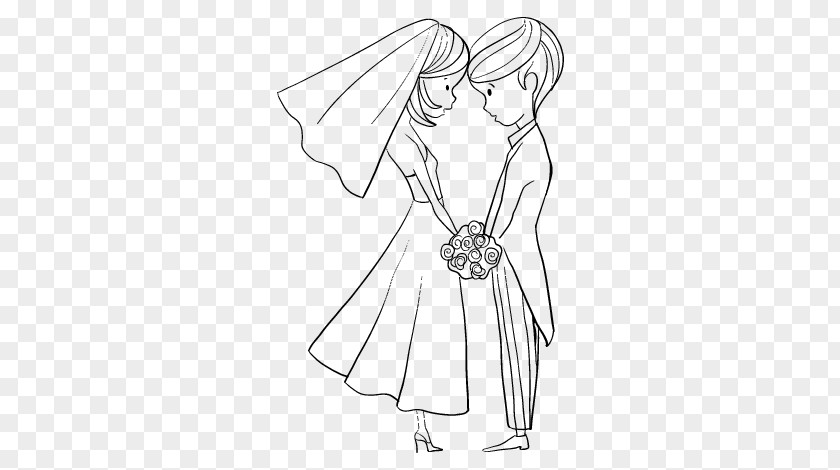 Husband Wife Coloring Book Drawing Love Sketch PNG