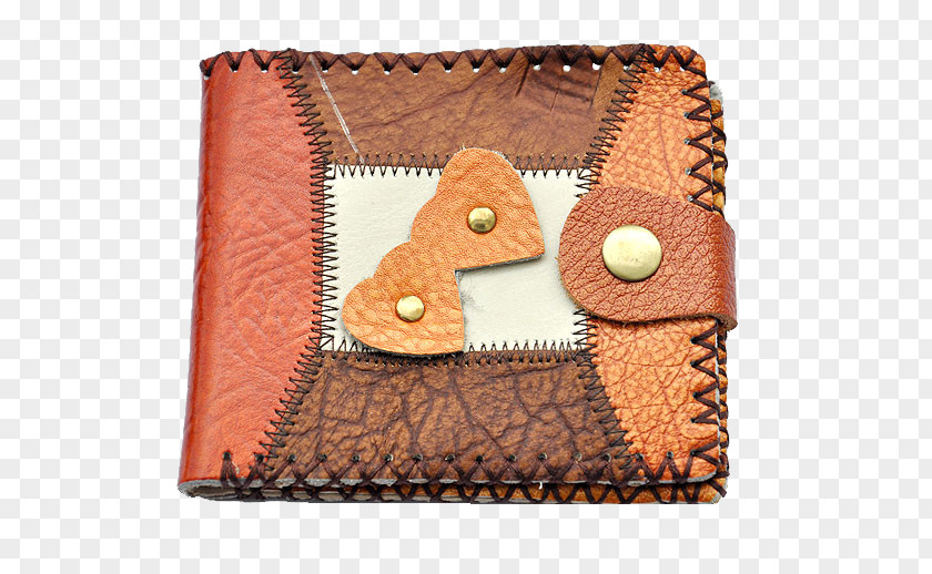 Love Pattern Leather Short Paragraph Wallet Handbag Clip Art PNG
