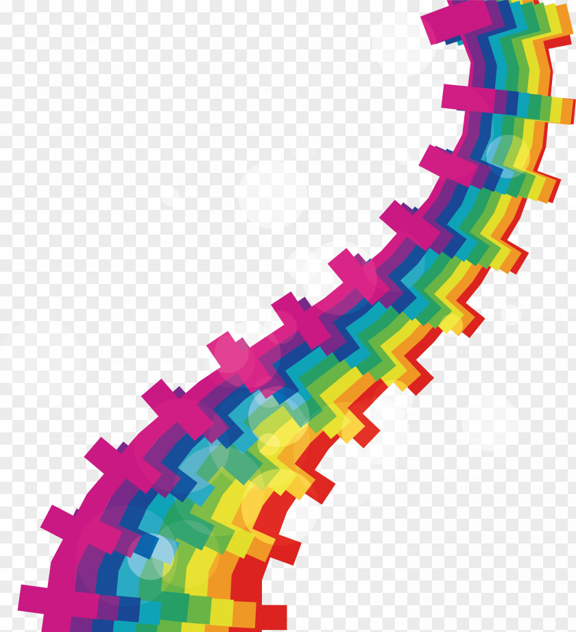 Rainbow Zipper Pattern Line Euclidean Vector Curve PNG