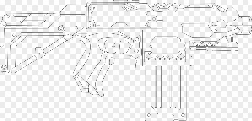 Weapon Line Art Drawing White PNG