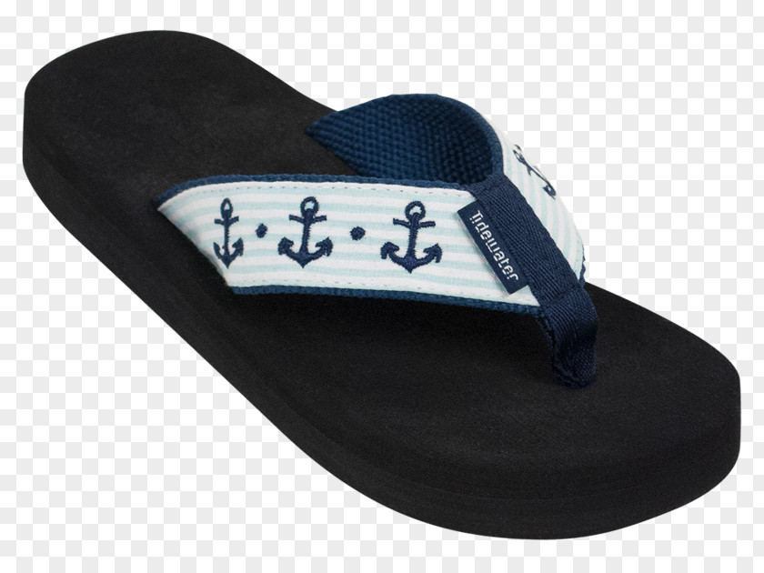 Sandal Flip-flops Slipper Shoe Women's Tidewater Sandals Seersucker Anchors Flip Flop Turquoise/Navy/White PNG