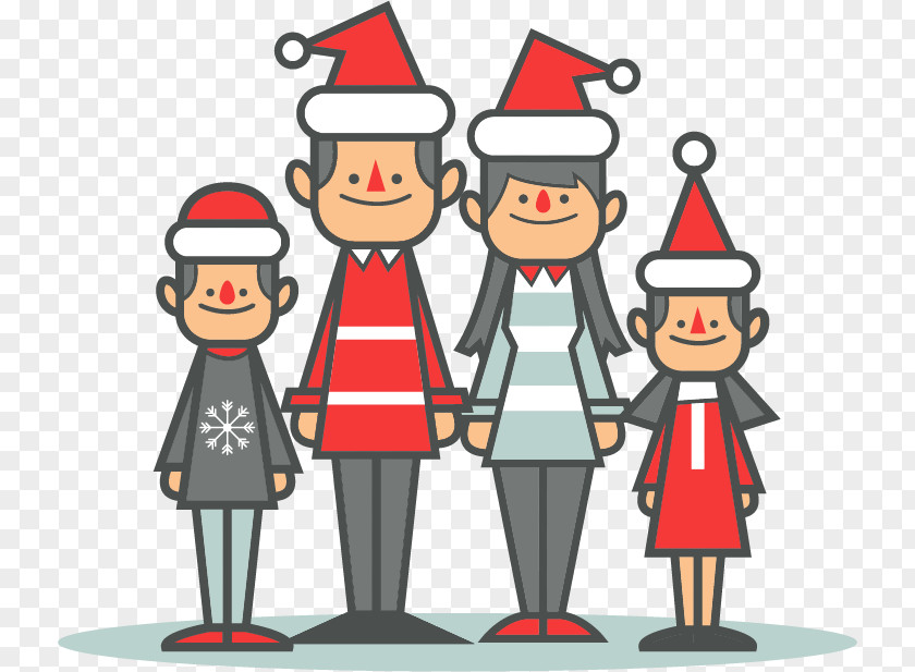 Family Christmas Cartoon Vector Material Euclidean Child PNG