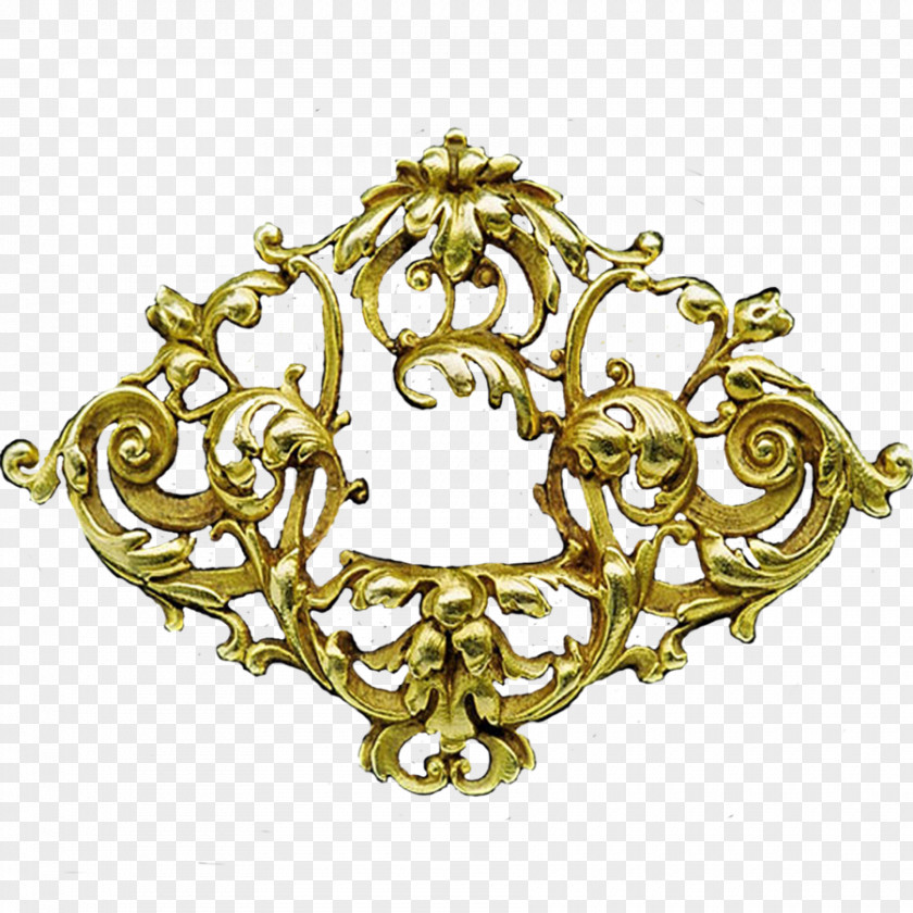 Brooch Gold Filigree Jewellery Art Nouveau PNG