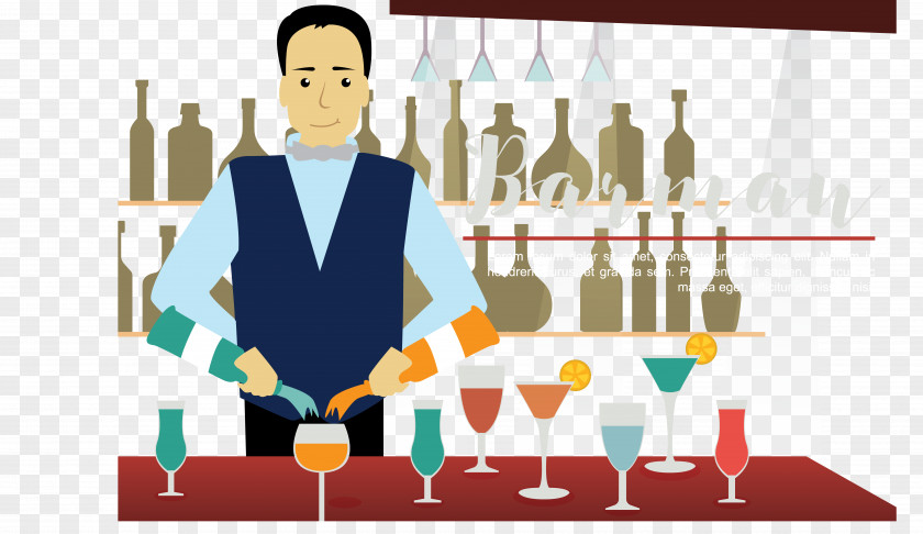Creative Bartender Cocktail PNG