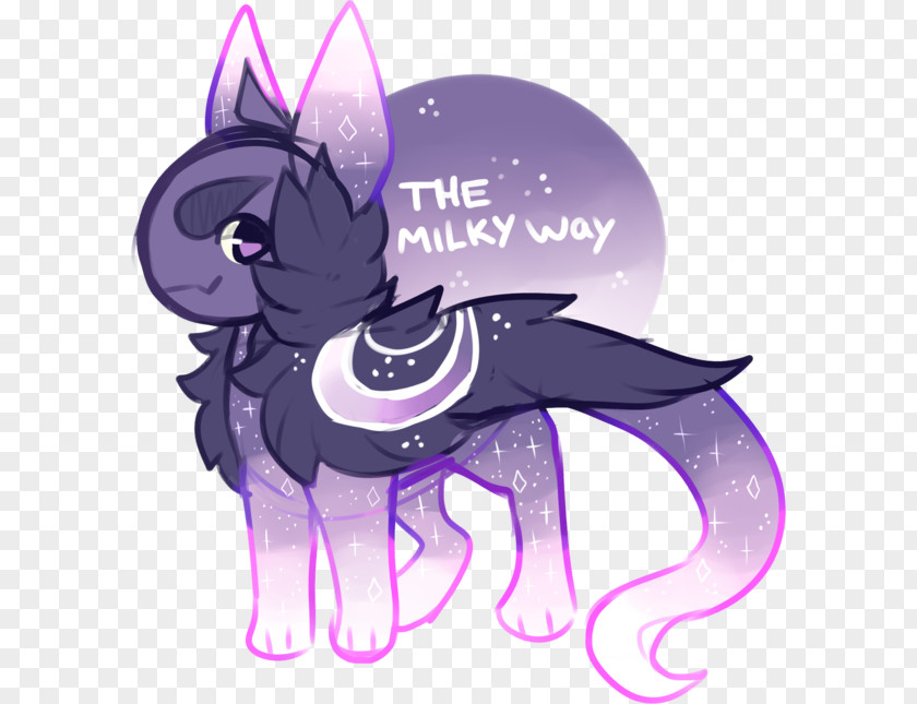 Milky Way Cat Horse Dog Raven Art PNG
