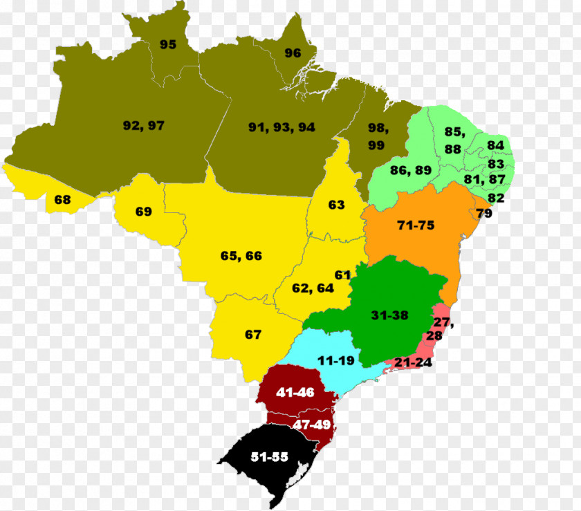 Brazil Vector Map Blank PNG