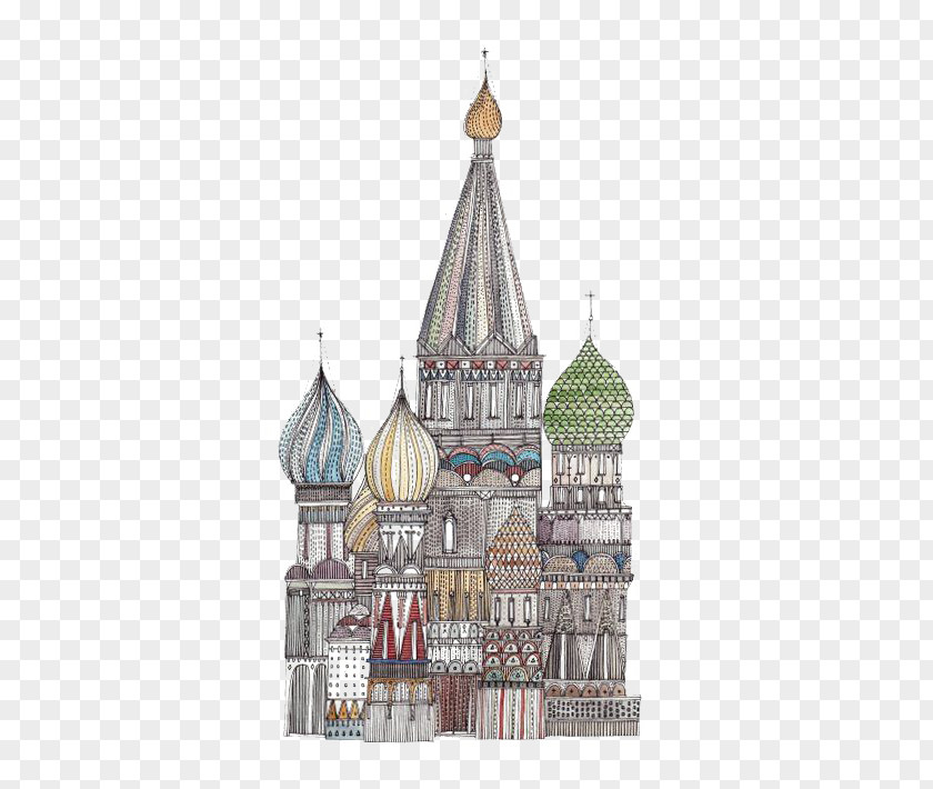 European-style Castle Drawing Building Sketch PNG