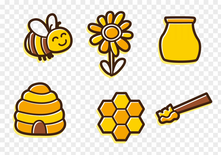 Honey Logo Apidae Euclidean Vector Bee Insect PNG