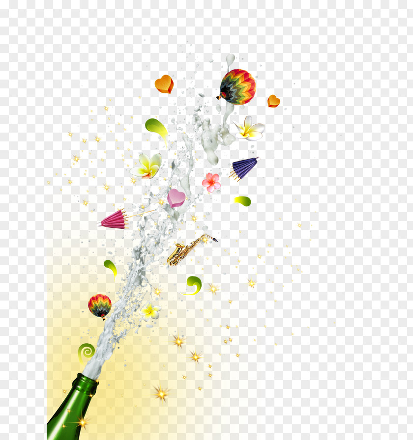 Beer Salute Champagne Cup Bottle PNG