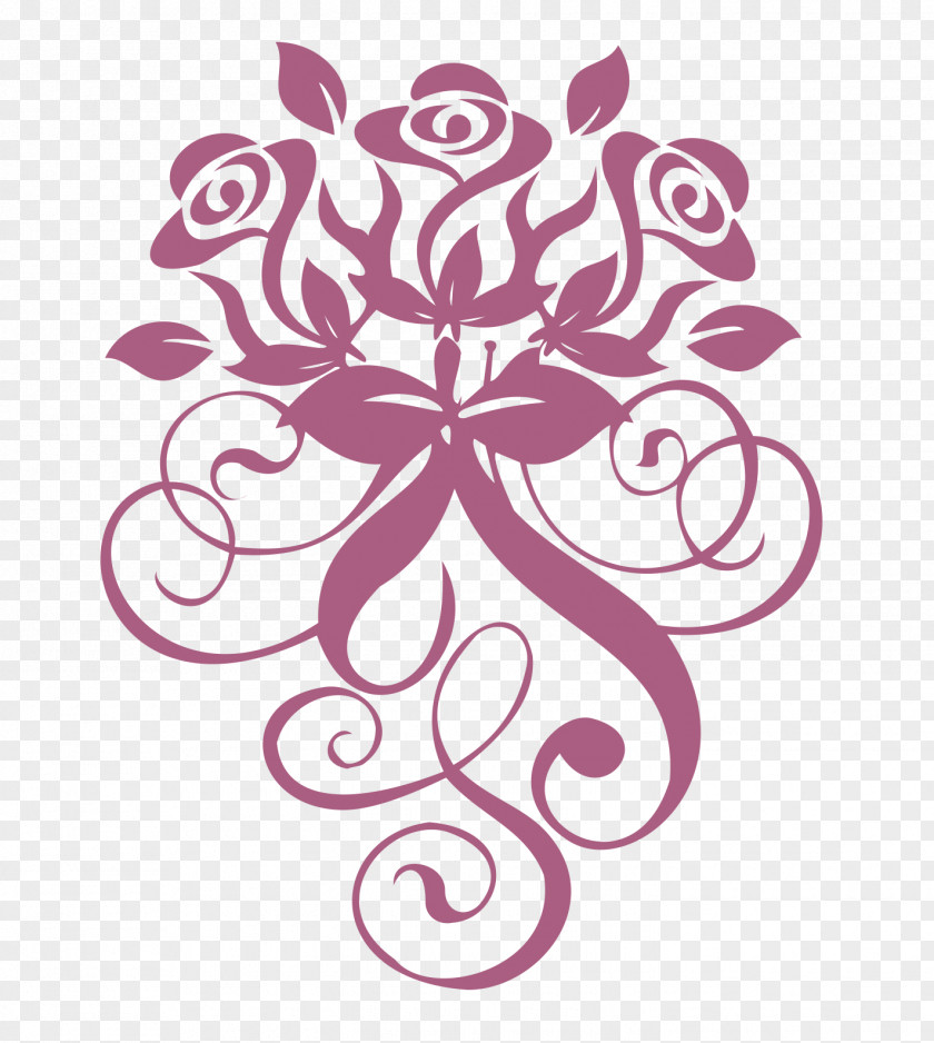 Hand Drawn Roses Rose Window Decal Bridal Shower Clip Art PNG