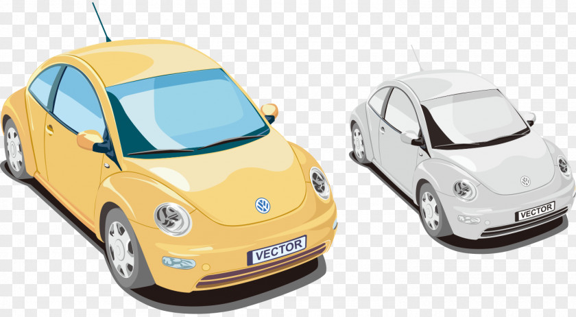 Hand-painted Cartoon Classic Beetle Cars Car Volkswagen PNG