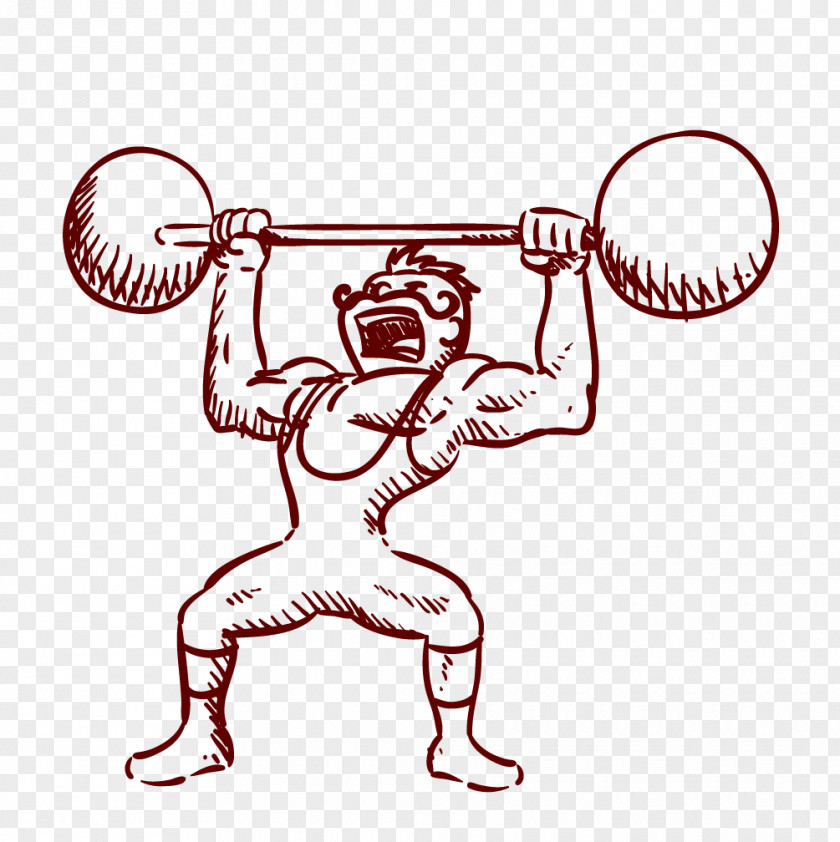 Vector Painted Circus Hercules Drawing Olympic Weightlifting Weight Training PNG