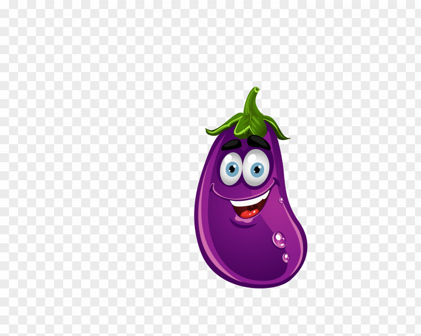 Cartoon Eggplant Vegetable Fruit Clip Art PNG