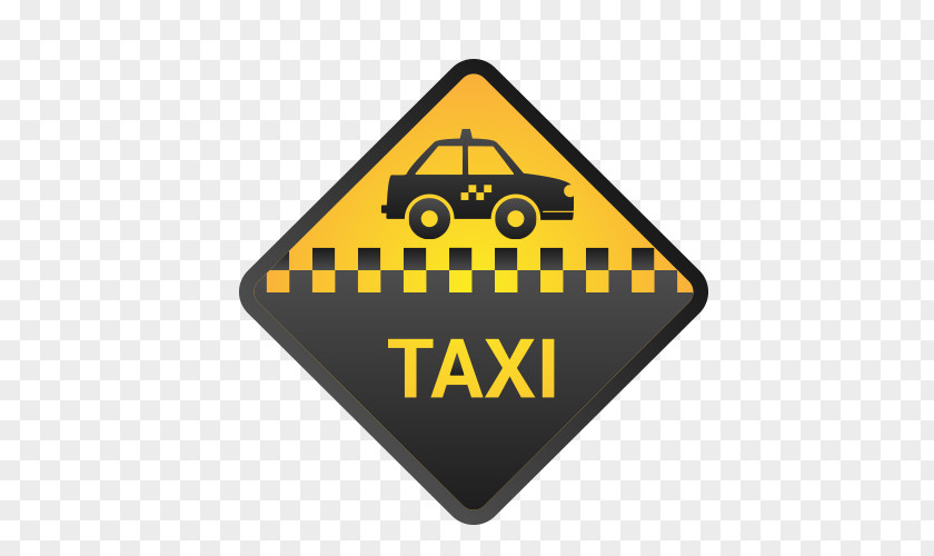 Taxi Vector Checker Logo Yellow Cab PNG
