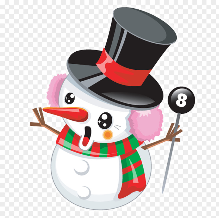 Three-dimensional Cartoon Snowman Santa Claus Christmas Clip Art PNG
