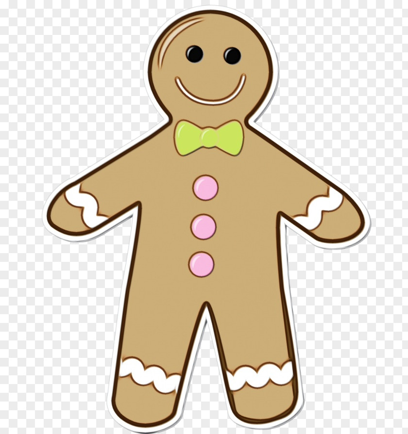 Dessert Smile Christmas Gingerbread Man PNG
