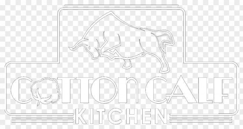 Calf Paper Logo Line Art White Sketch PNG