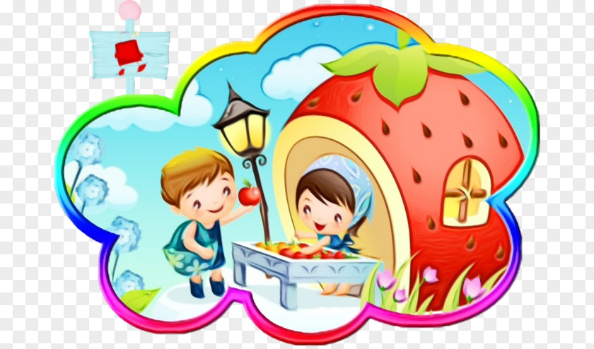 Child Play Watercolor Cartoon PNG