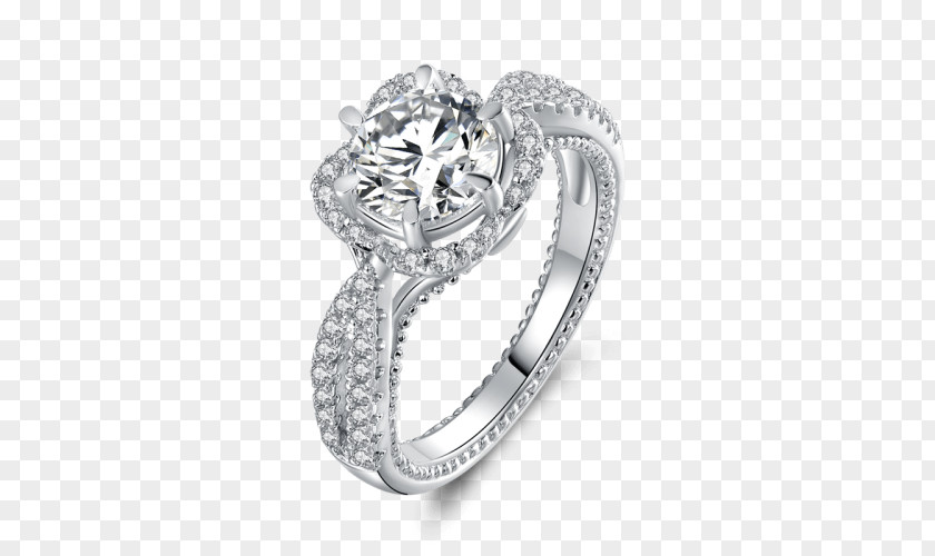 Day Dream Wedding Silver Engagement Ring Diamond PNG