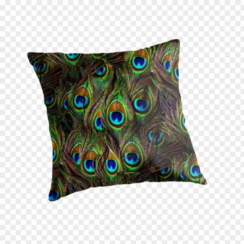 Peacock Feather Cushion Throw Pillows Blanket Peafowl PNG