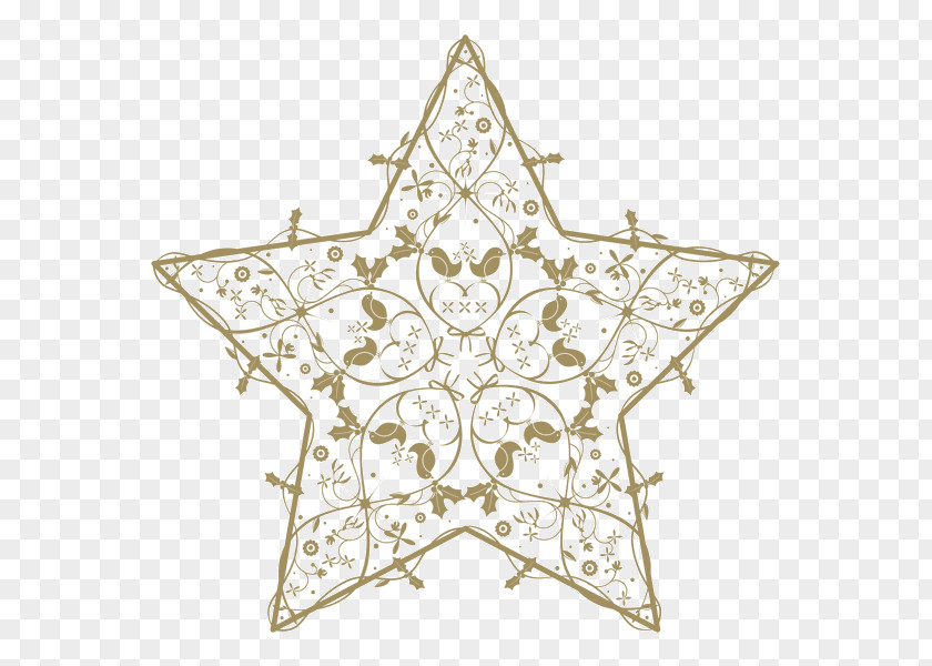 Star Decoration Symmetry Christmas Ornament Line Pattern PNG