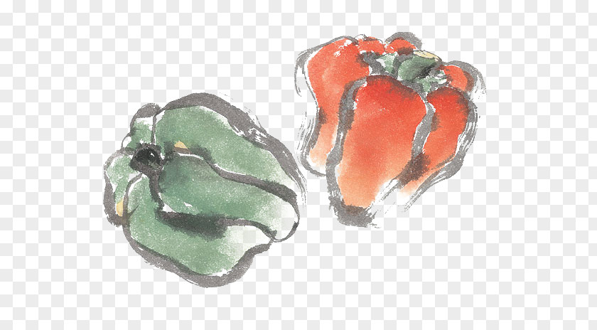 Hand-painted Pepper Designer Painting Capsicum Annuum PNG