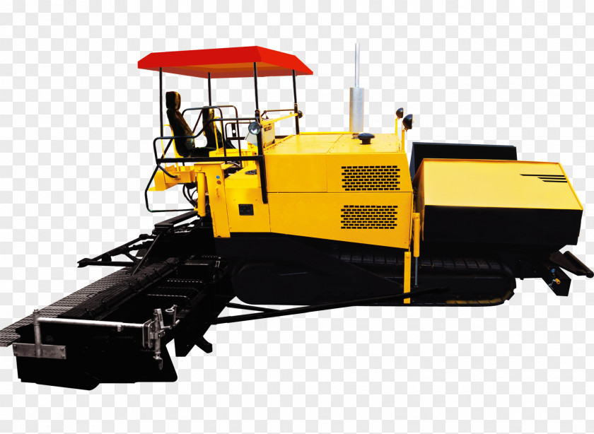Heavy Equipment Machinery Paver Road Asphalt Concrete PNG