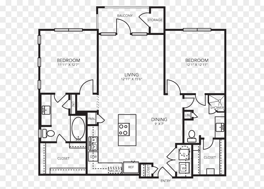 Apartment Floor Plan Sevona Avion Clothes Dryer Bedroom PNG