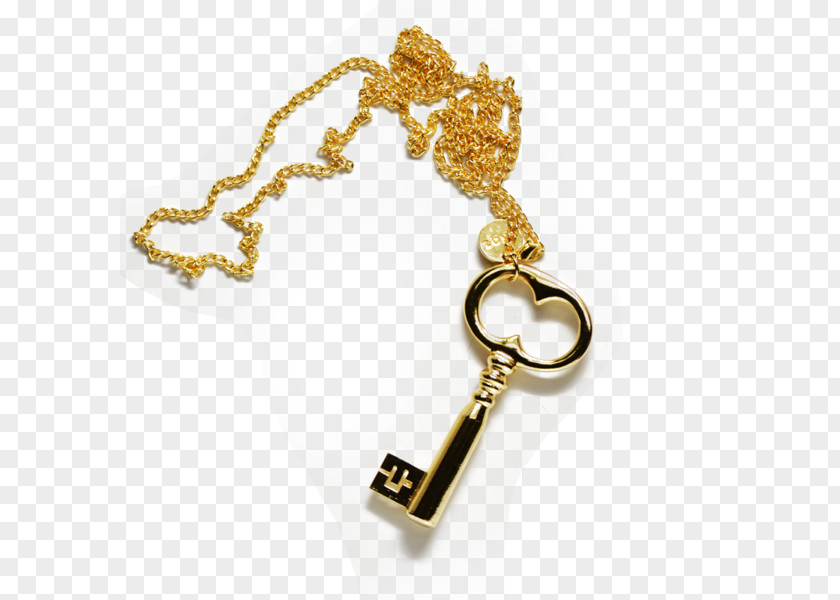 Golden Key Locket Necklace Chains PNG
