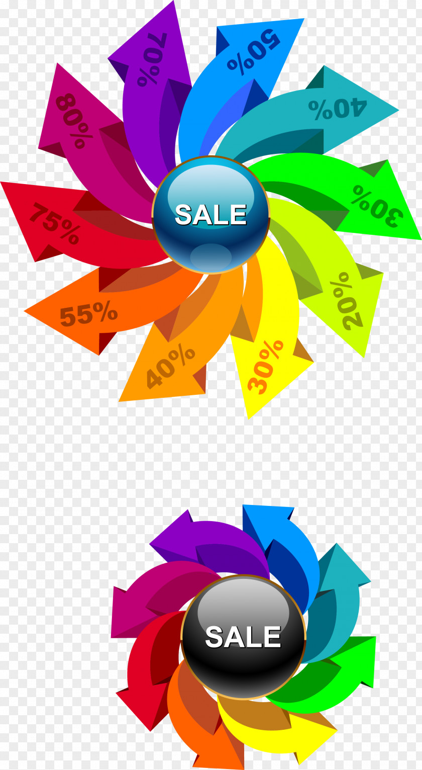 Vector Rotation Arrow Promotion Tag PNG