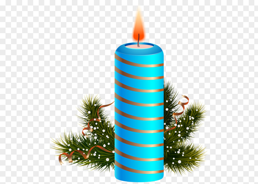 Blue Fresh Candle Decoration Pattern Christmas Clip Art PNG