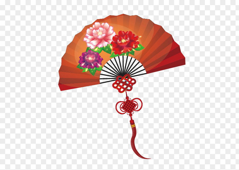 Fan Hand Vector Graphics Paper Image Moutan Peony PNG