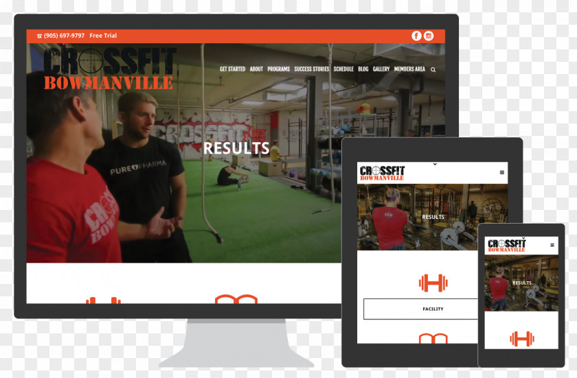 Gym Landing Page CrossFit Bowmanville Website Intowne Gallery Affiliate Marketing PNG