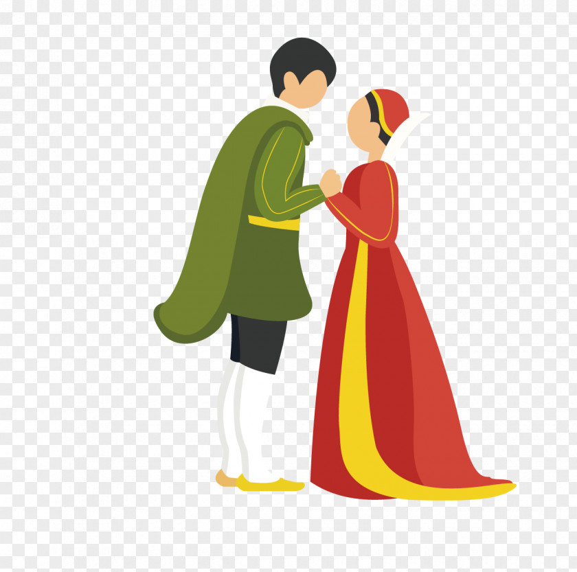 Cartoon Snow White And Prince Performance Illustration PNG