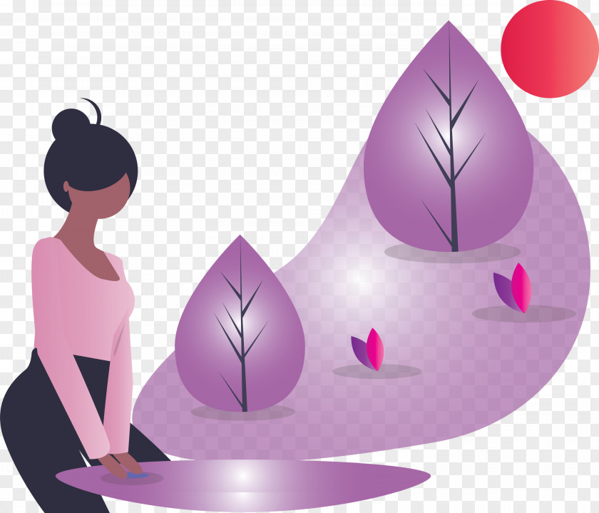 Purple Violet Tree Headgear Animation PNG