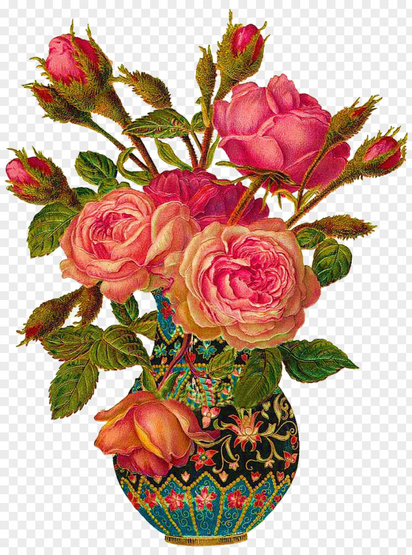 Victorian Vase Flower Bouquet Clip Art PNG