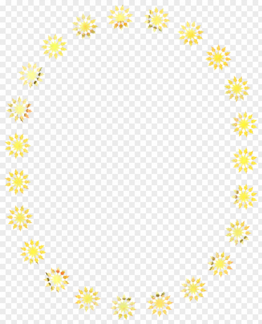 Yellow Point Flower Line PNG