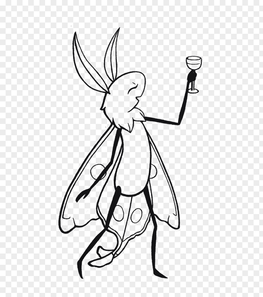 Comet Moth Insect Line Art Design Illustration PNG