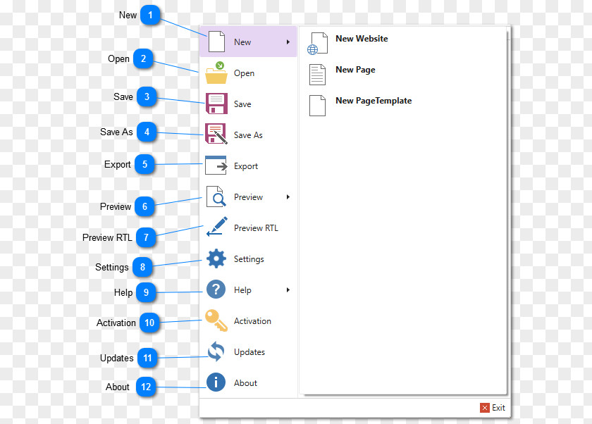 Menu Template Screenshot Web Page Computer Program Angle PNG