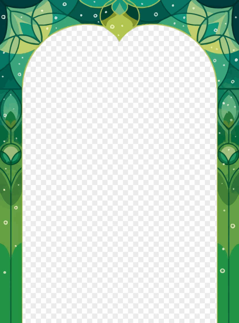 Vector Door Frame Green Pattern PNG