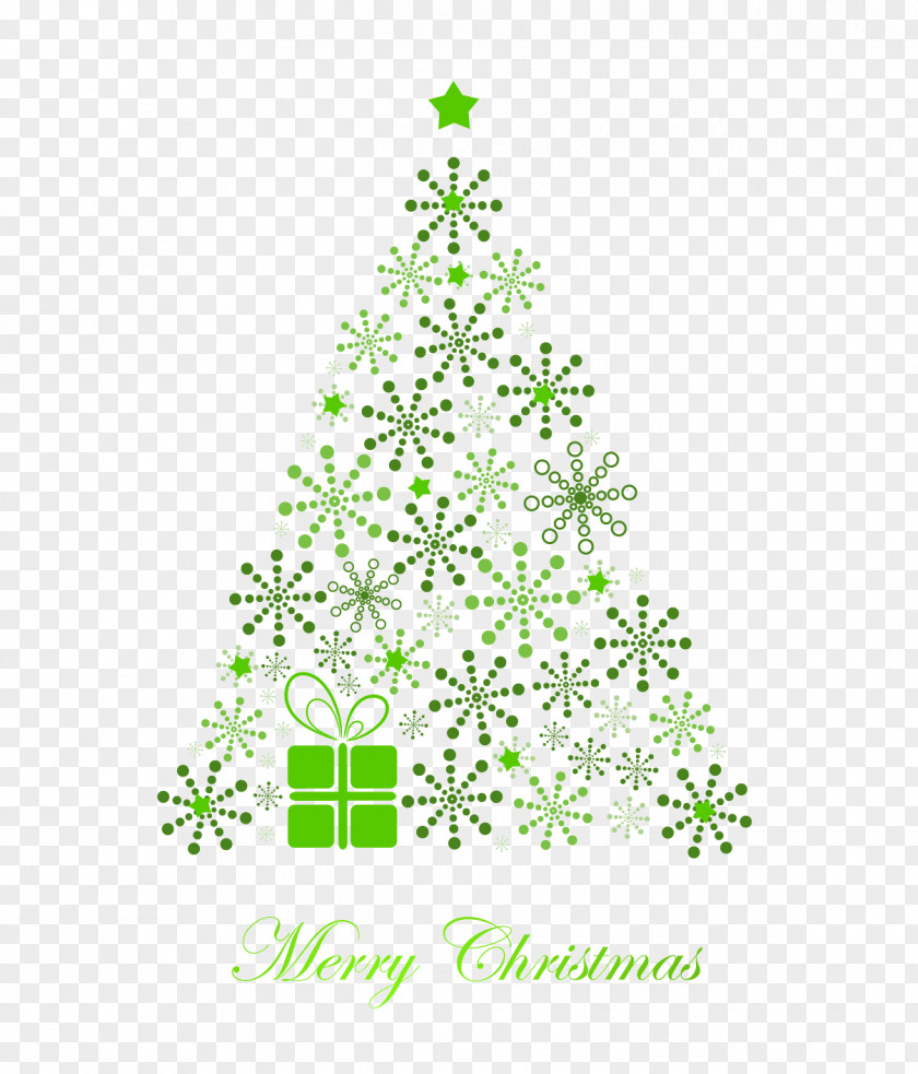 Vector Snowflake Christmas Tree Clip Art PNG