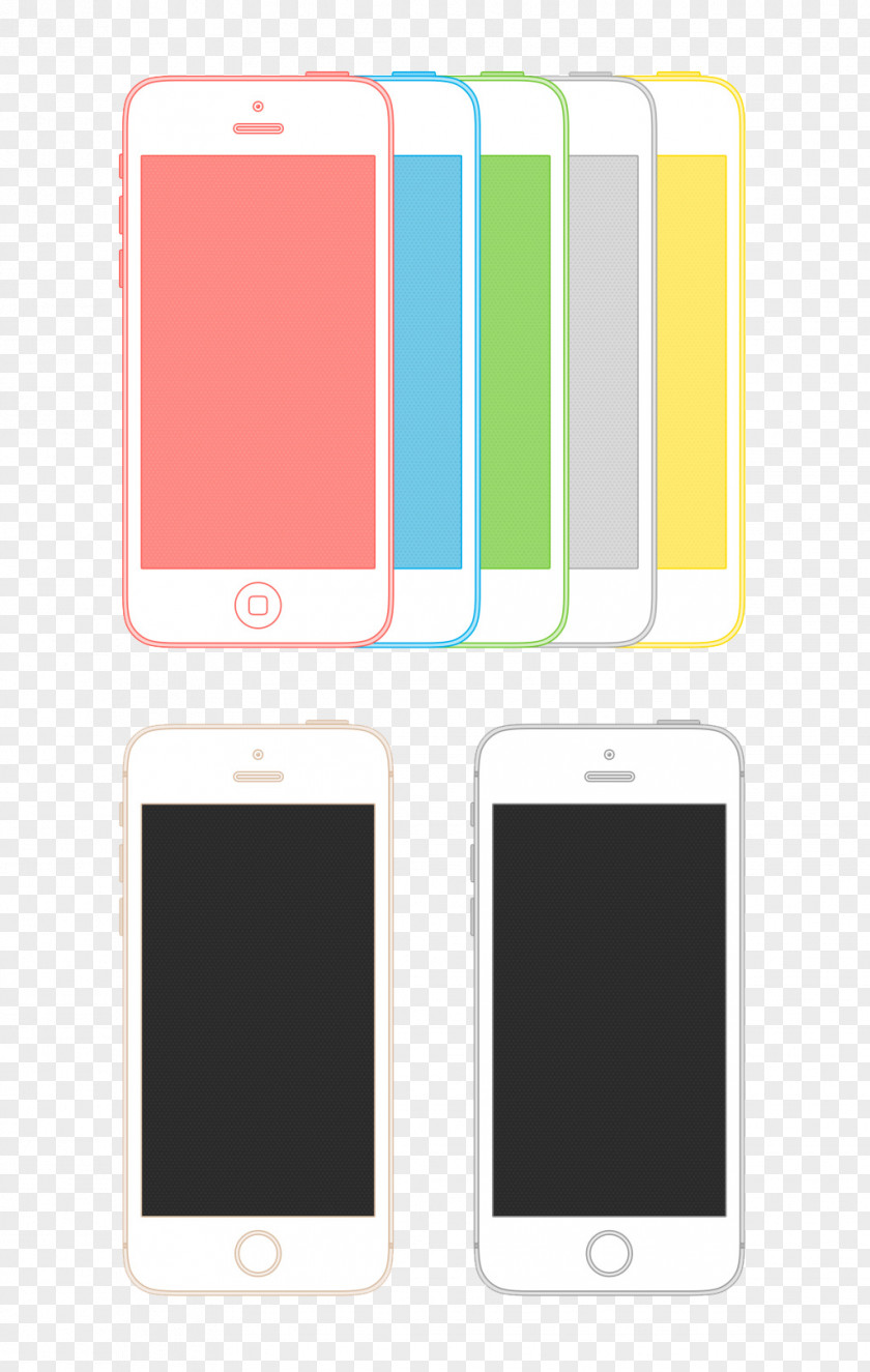 Color Apple Phone Line Draft IPhone 5s 6 Mockup PNG