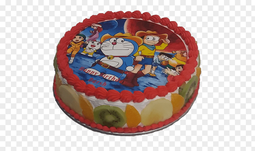 Doraemon Birthday Cake Chocolate Torte Fruitcake PNG