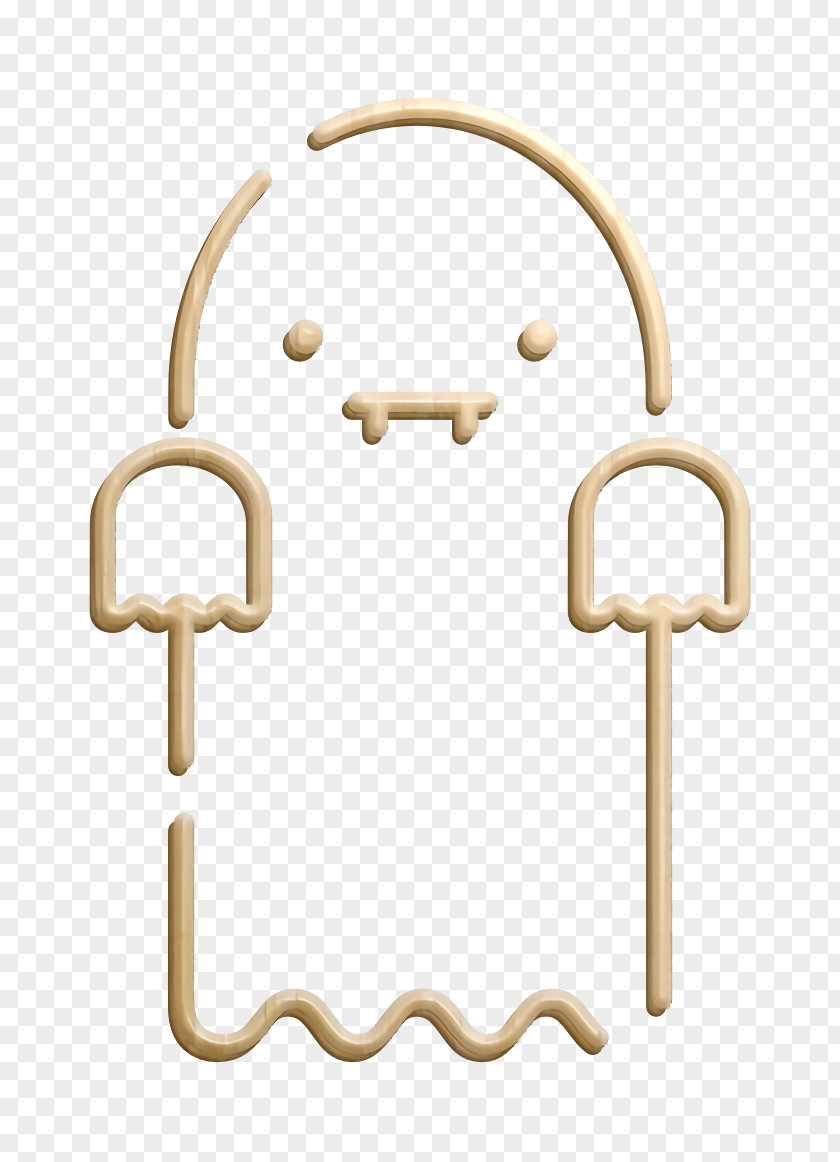 Metal Brass Ghost Icon Halloween Horror PNG