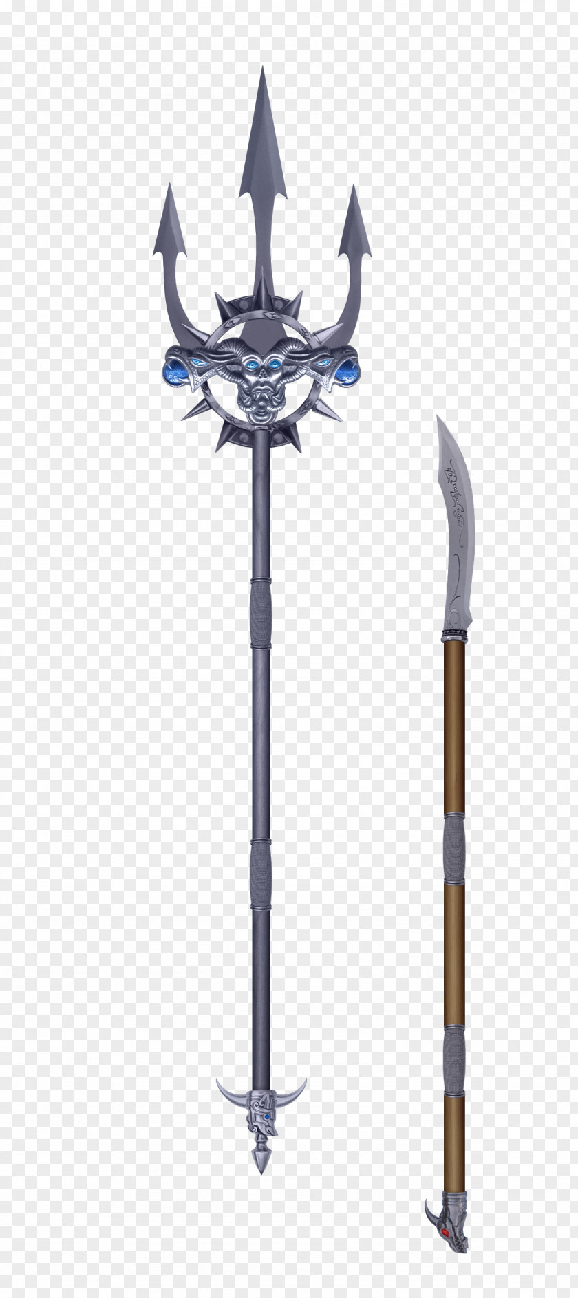 Silver Weapons Sword Knife Weapon Trident PNG