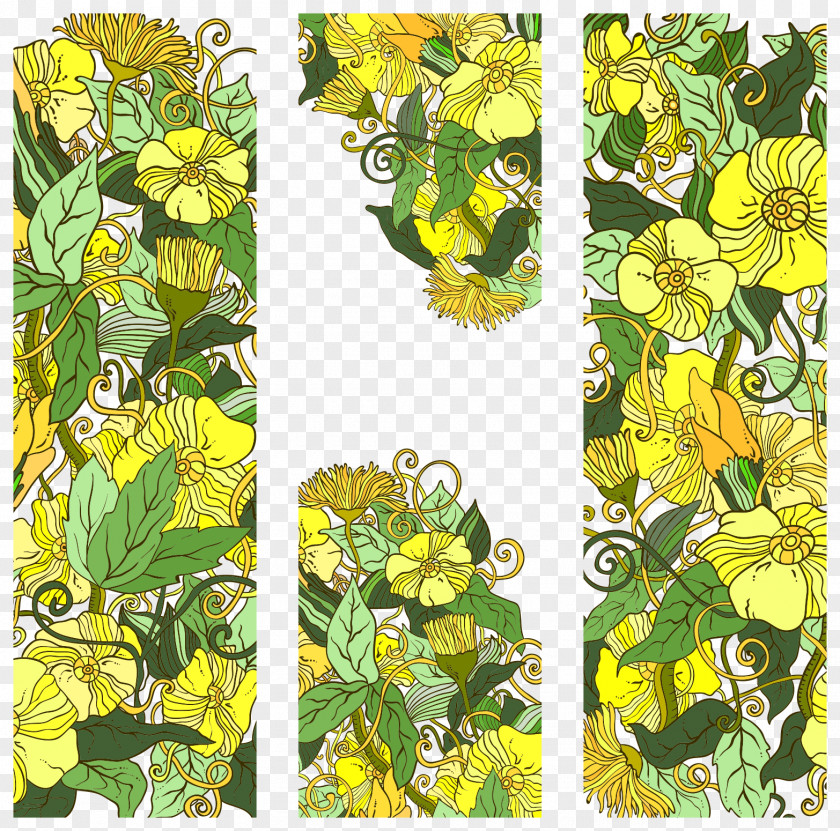 Green Floral Shading Vector Photography Sketch PNG