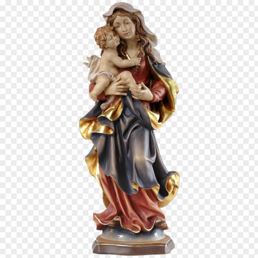 Jesus Statue Madonna Theotokos Figurine Baroque PNG