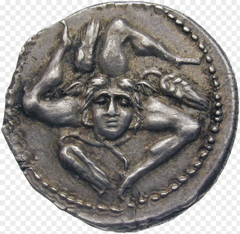 Messy War Ruins Coin Roman Republic Caesar's Civil Empire Trinacria PNG