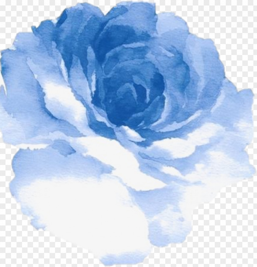 Watercolor Blue Flower Decoration Hand Painted Watercolour Flowers Painting Rose PNG